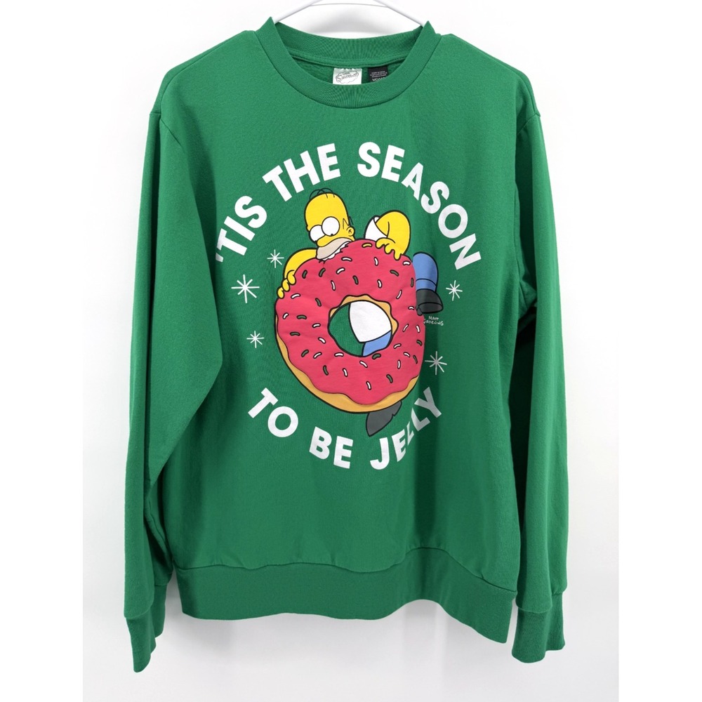 The Simpsons Green Tis The Season To Be Jelly Sweatshirt Men M Holiday Christmas